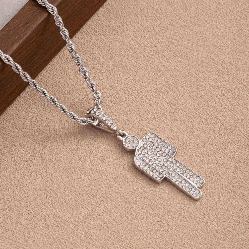 SUEBR Pingente De Ursinho , Colar De Cabeça Torta De Desenho Animado Strass De Luxo Moderno