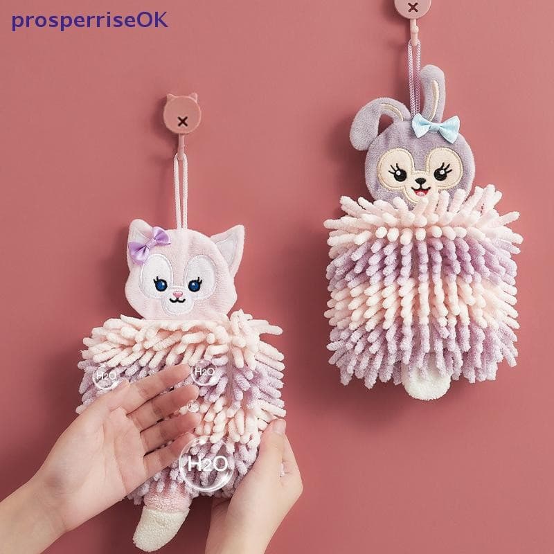 [newpros] Toalha De Mão De Chenille De Secagem Rápida Espessada Cozinha De Desenho Animado Fox Design Tipo Pendurado Têx