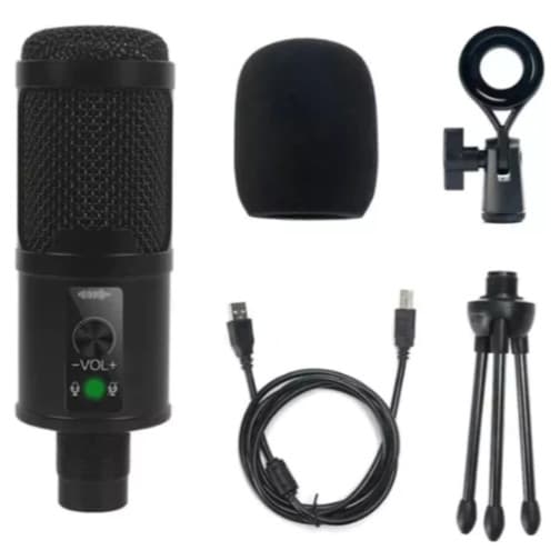 Microfone Condensador Usb Com Tripé