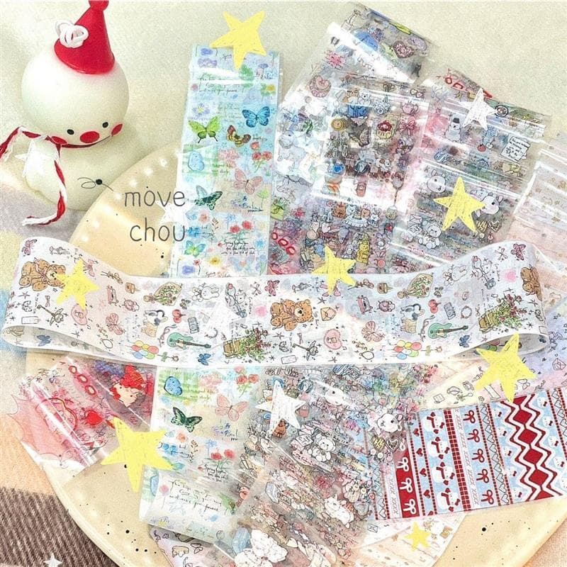 Tinlei papel de transferência estilo coreano ins pintado à mão estilo Graffiti papel de transferência de Manicure kitty