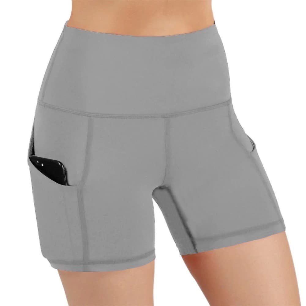 Comércio exterior com bolso dupla face escovado cintura alta Hip-Lifting Yoga Shorts de secagem rápida respirável corrid