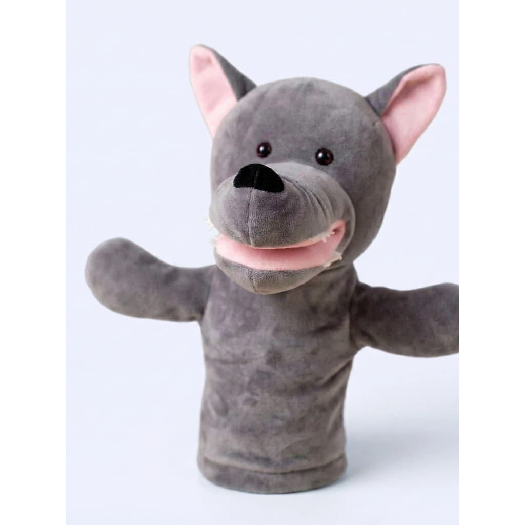 Grande lobo cinza mão fantoche brinquedo de pelúcia Animal mostrar jardim de infância móvel reconfortante boneca pode ab