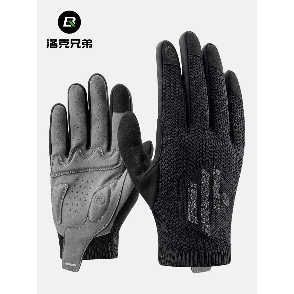 Rock irmãos luvas de ciclismo dedo longo masculino estrada Mountain Bike malha respirável Anti-deslizamento luvas primav