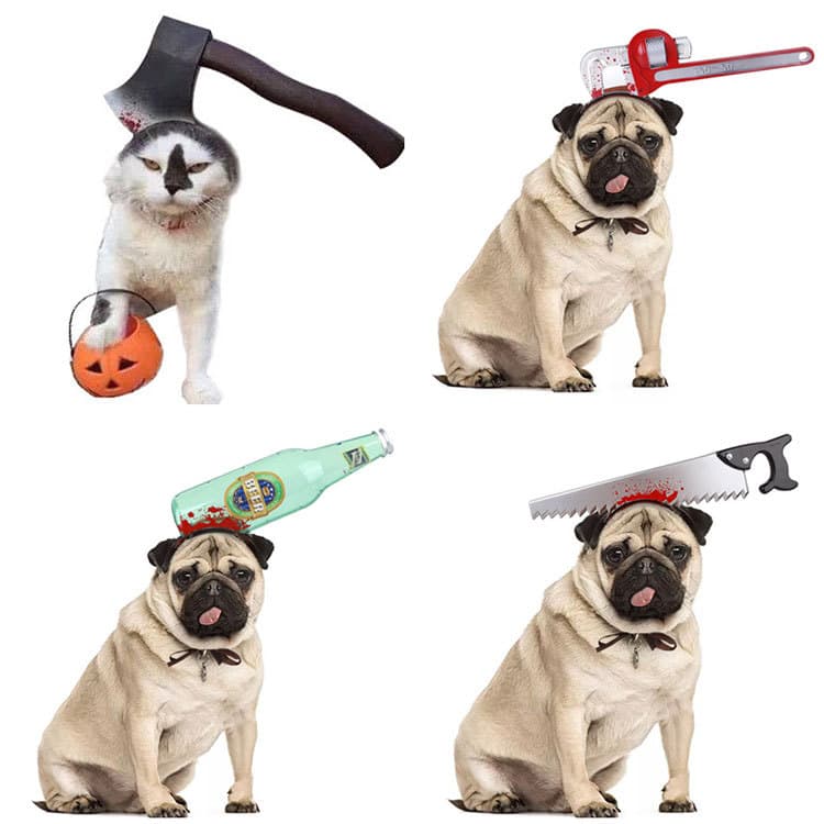 Halloween fantasma complicado animais de estimação cães gato Headwear vários chapéus engraçados pequenos cães de tamanho