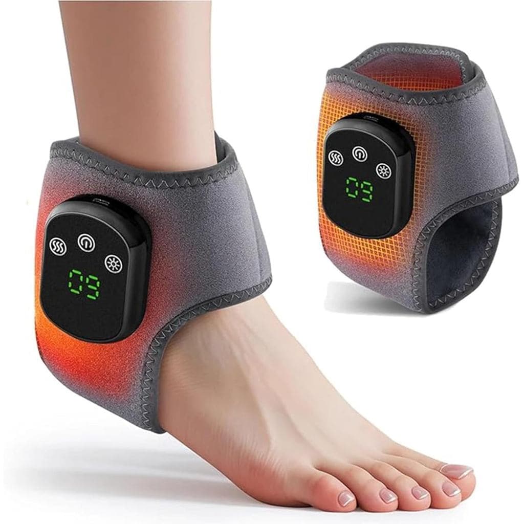 Massageador 3 em 1 para Pés - Dispositivo Aquecido para Alívio e Melhora do Inchaço, Envoltório Elétrico Aquecido Sem Fi