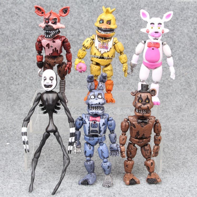 6Pcs/Set 10-16cm Jogo De Anime Cinco Noites No Freddy's Freddy Rabbit Bonnie Chica Foxy Fazbear's Pizza PVC Figuras De A