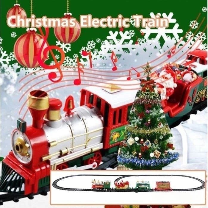 Decorationbt Trem Brinquedos Elétricos Decoração Da Árvore De Natal Pista Quadro Carro Ferroviário Com Som & Luz Present