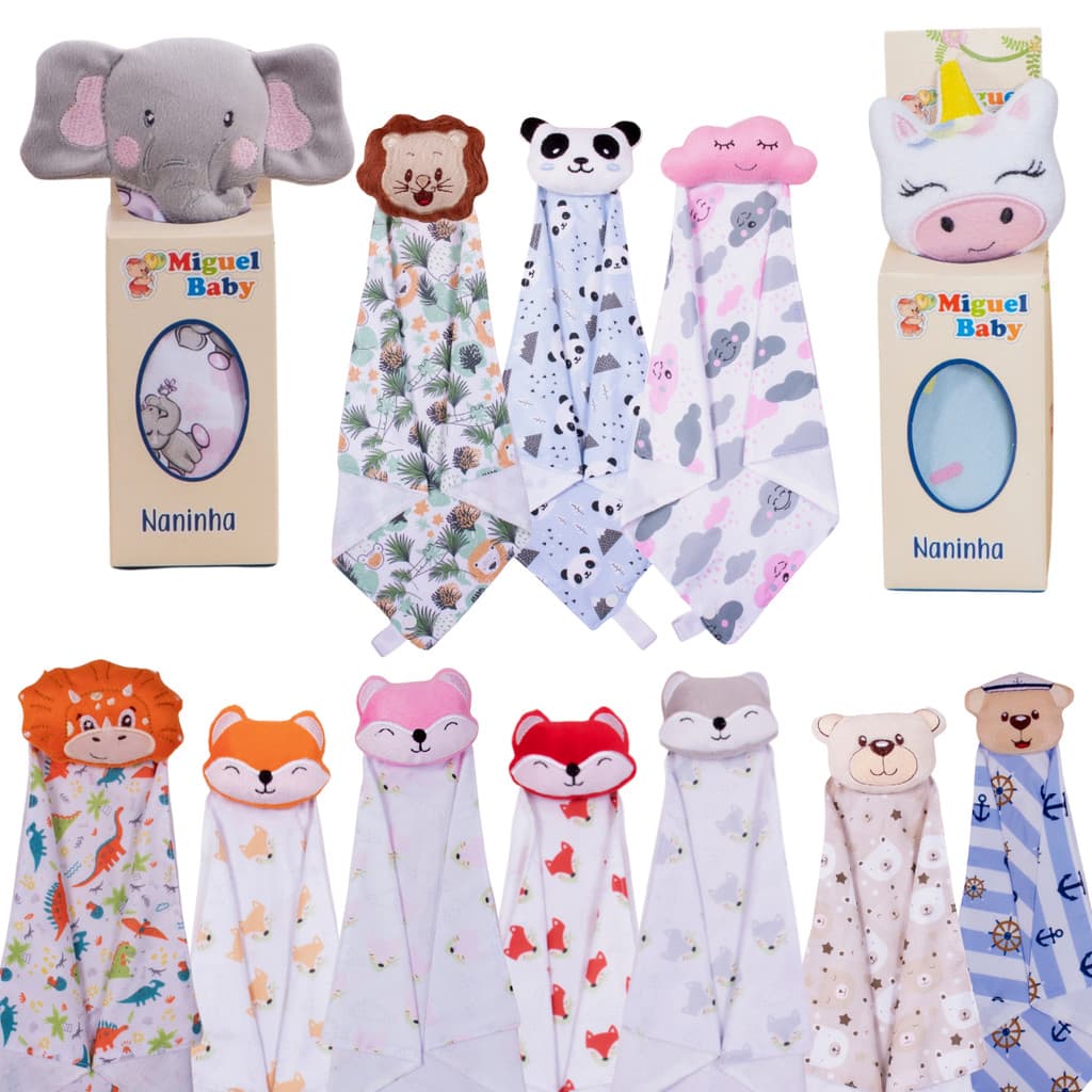 Naninha Para Bebe Bichinhos Paninho Toalinha Para Menina e Menino Infantil Enxoval