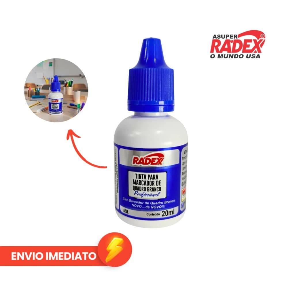 TINTA PARA MARCADOR DE QUADRO BRANCO 20ML RADEX