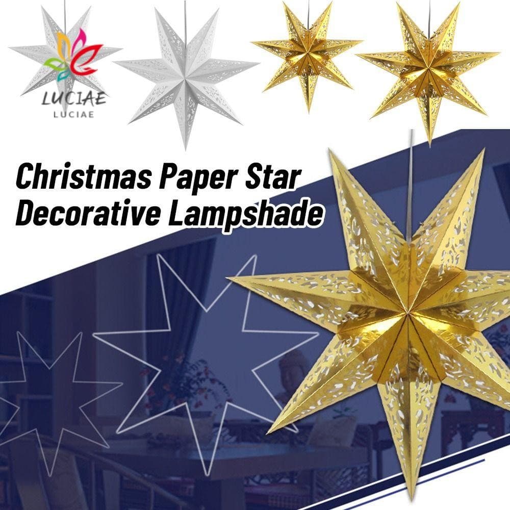 LUCIAE Abajur Decorativo Festival Moda Pingente Festa Natal Papel Estrela