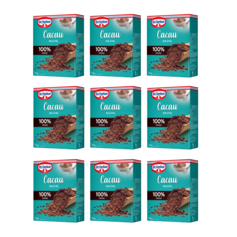 Kit c/ 09un Cacau em Pó 100% de 150g cada - Dr. Oetker