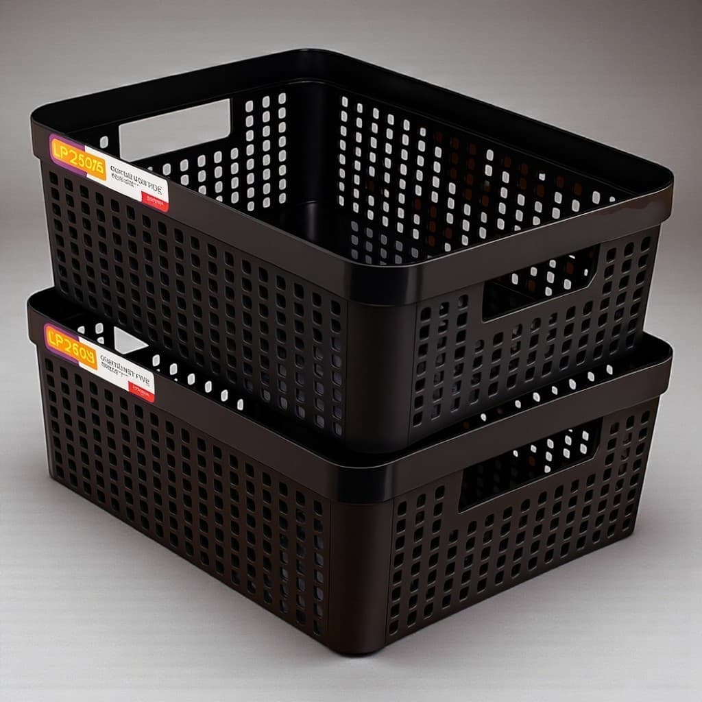 Kit 2 Cestos Organizadores 11L – Multiuso, Durável, Para Casa, Escritório e Lavanderia