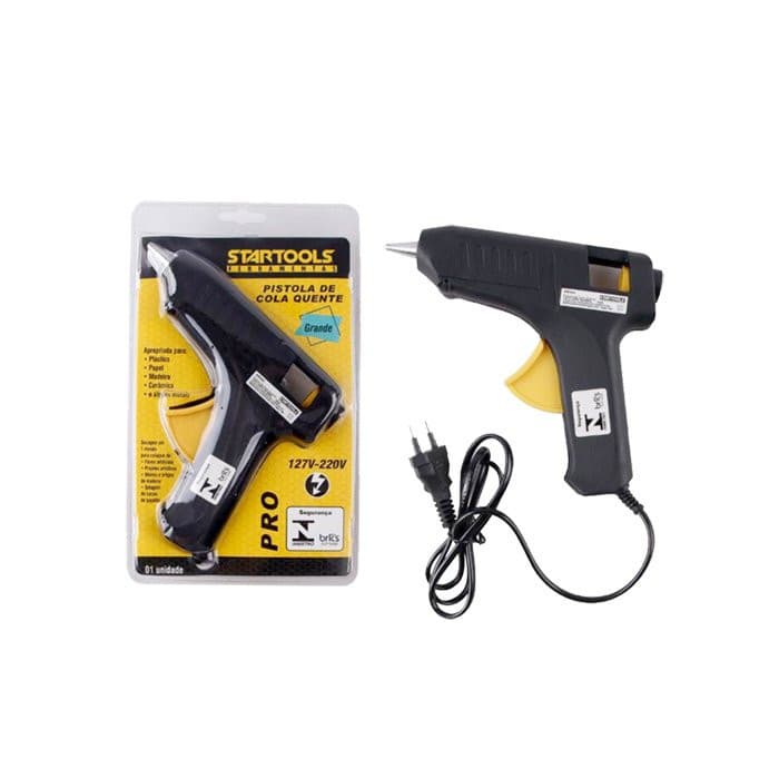 Pistola de Cola Quente Grande Bivolt 15W - Preta