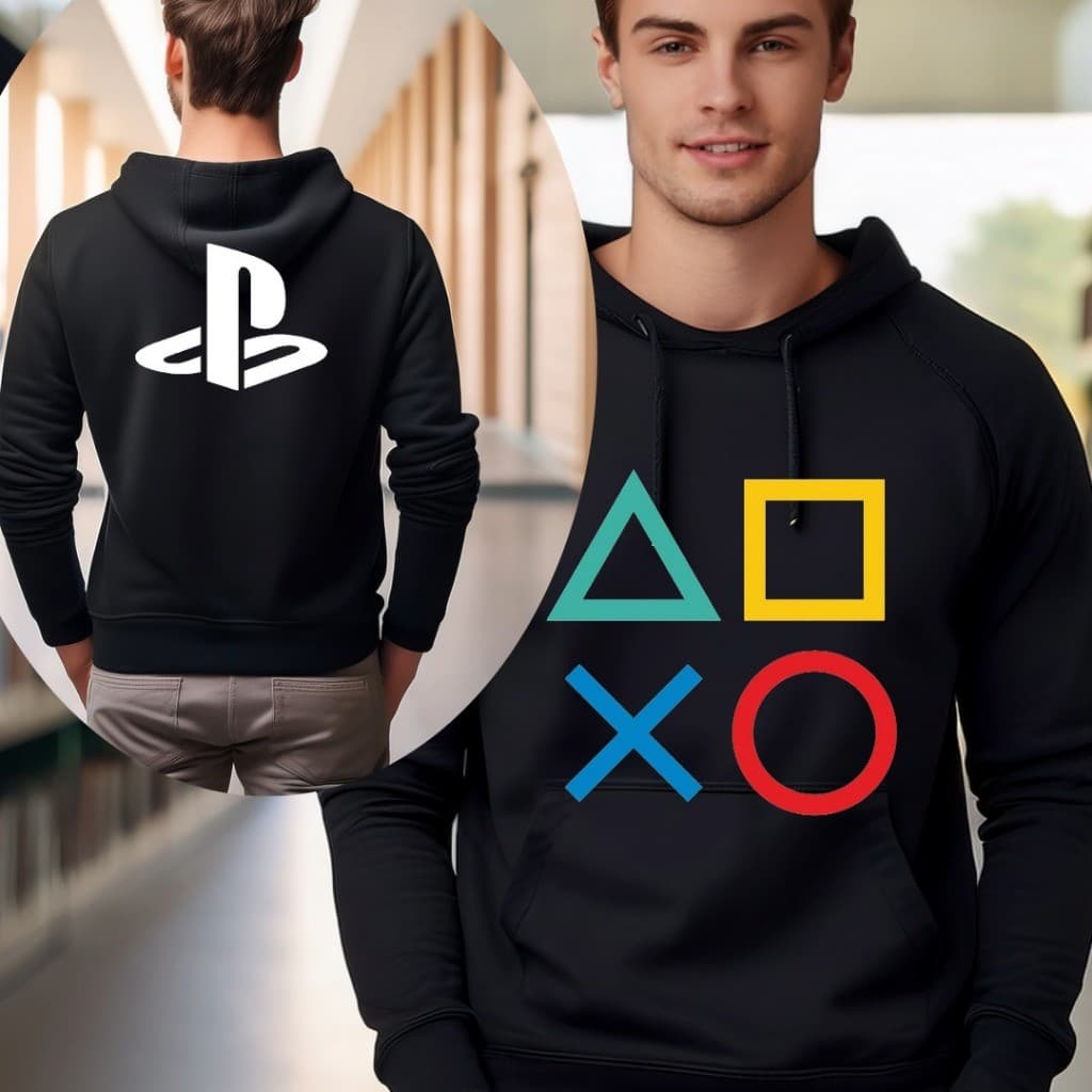 Moletom blusa de frio agasalho canguru estampado com capuz Playstation Console Ps Ps4 Ps5