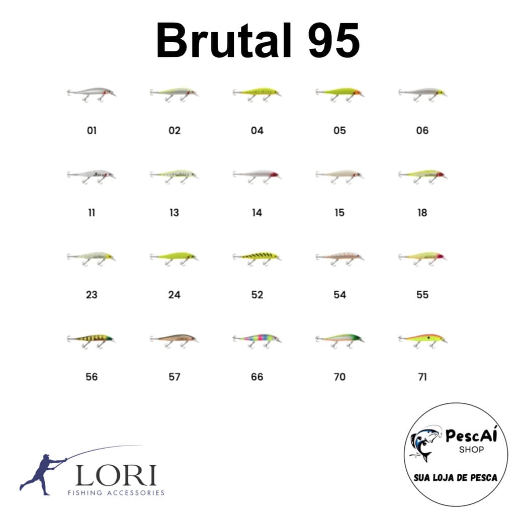 Isca Artificial - Lori Fishing - Brutal 95 - Meia Água - Sinking - 9.5 cm - 12 g - Tucunaré