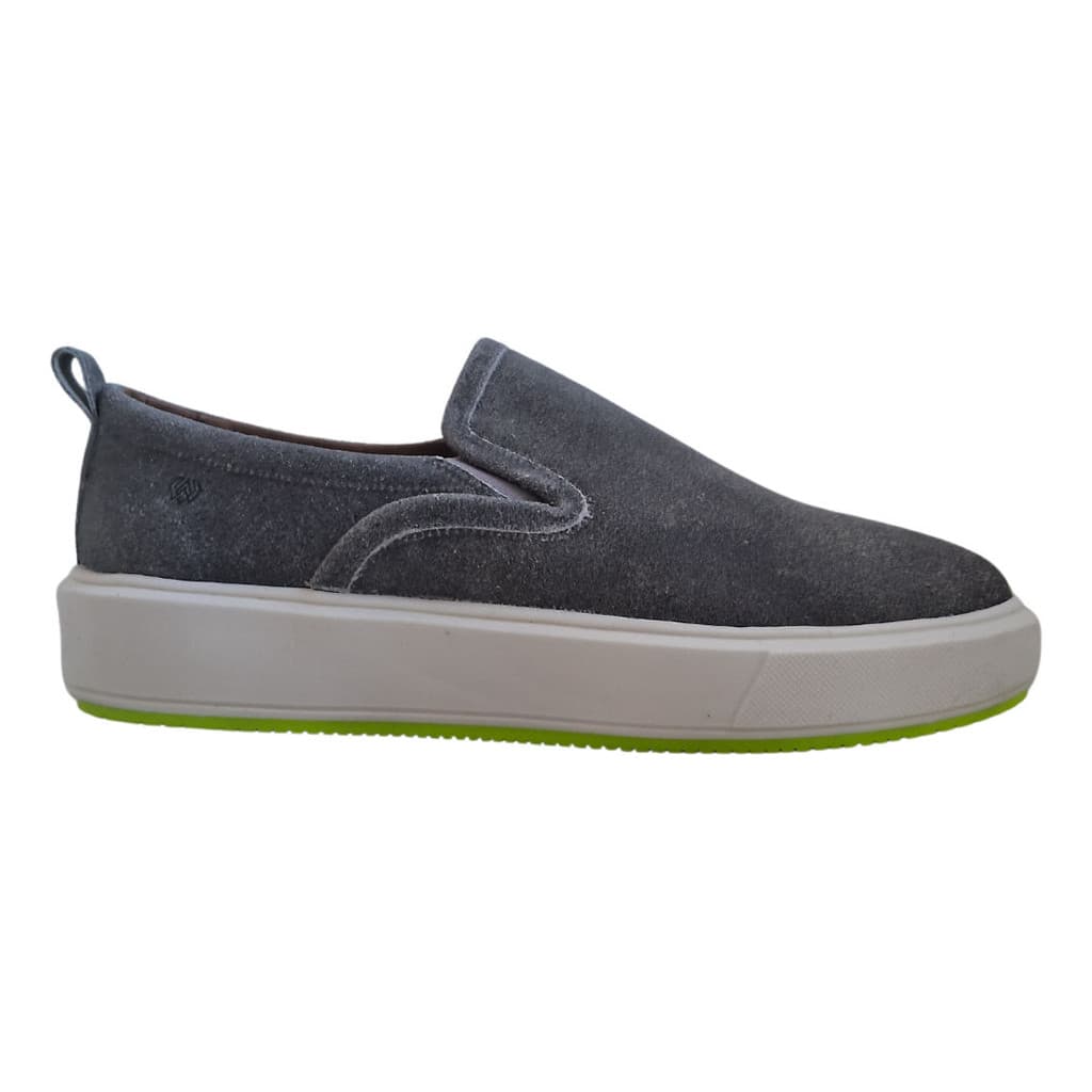 Tênis Slip-on Wizzor Lyon Cinza Craquelado Couro