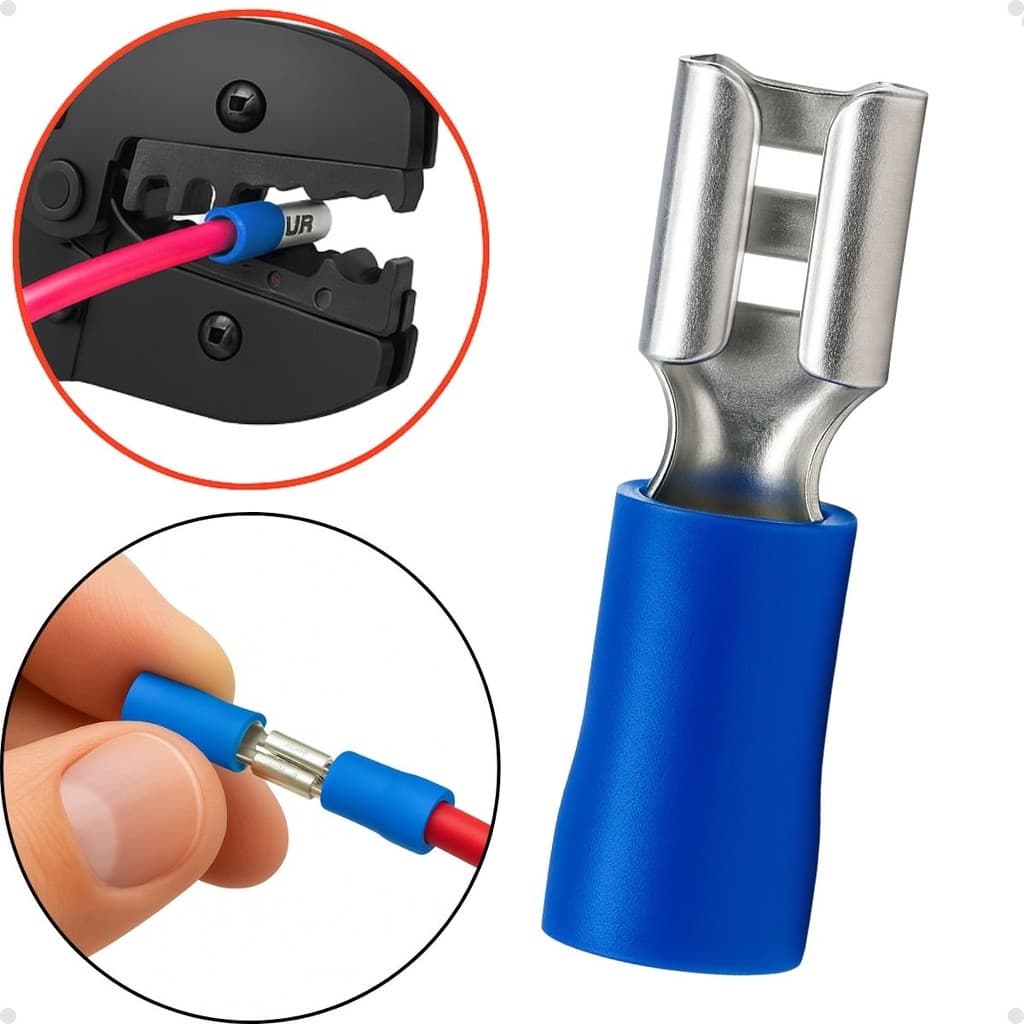 TERMINAL FÊMEA PRÉ-ISOLADO 1,5 A 2,5MM AZUL 50 PEÇAS