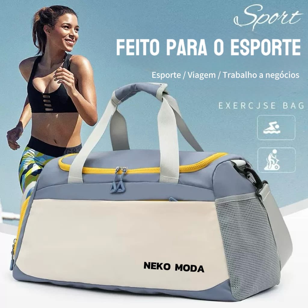 Bolsa Mala de Viagem Multifuncional de Grande Capacidade em Nylon Impermeável para Academia e Negócios bosco