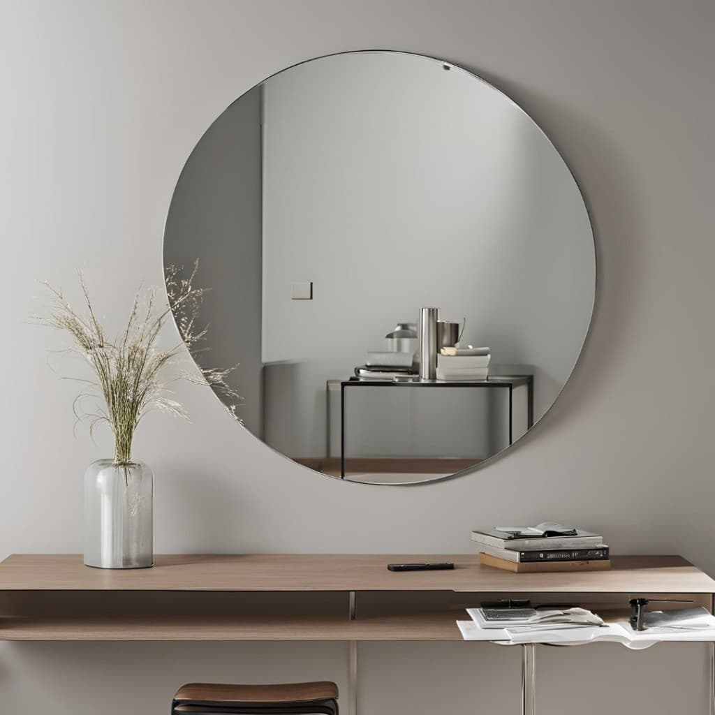 Espelho Redondo Vidro Lapidado 60cm Decorativo Parede Banheiro Sala Quarto - ENVIO IMEDIATO