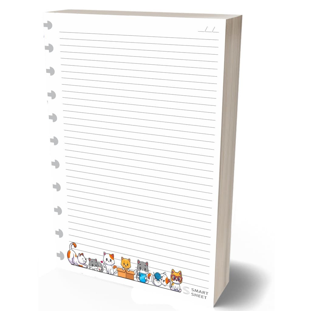 Refil Caderno de Discos 90g 100 Folhas Gatinhos Grande 11 Furos