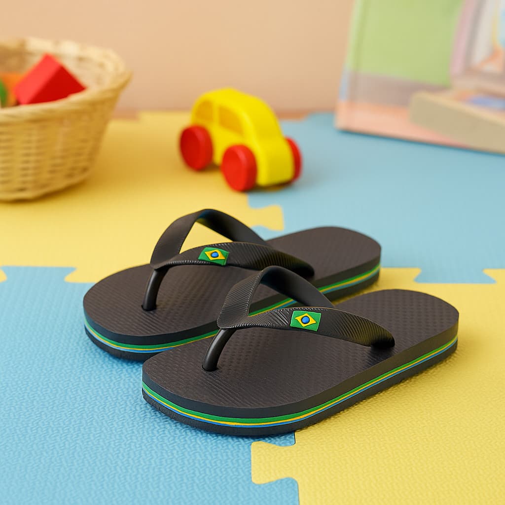Chinelo de Dedo Masculino Básico Infantil Bandeirinha Brasil – Leve e Versátil Barato