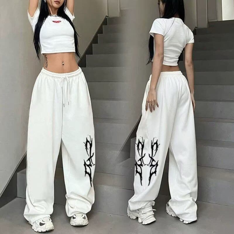 Calça de Moletom Jogger americana solta reta hiphop calças largas hip-hop hip-hop calças esportivas