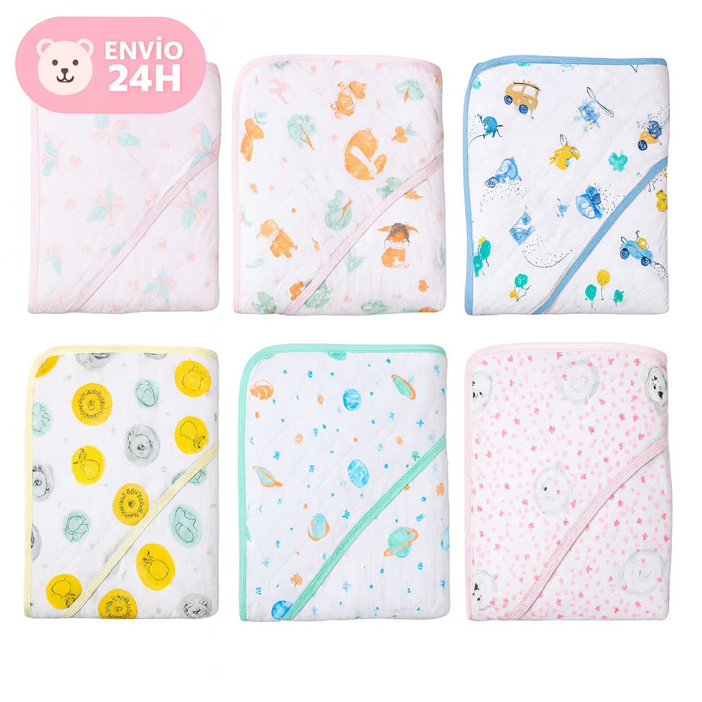 Kit 2 Toalhas de Banho Bebê com Capuz Fralda Soft | Também Avulsa