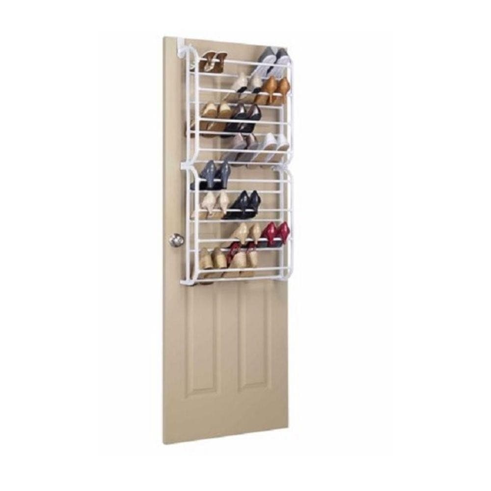 SAPATEIRA DE PORTA 48 CALCADOS 24 PARES ORGANIZADOR VERTICAL 8 ANDARES EM METAL RESISTENTE