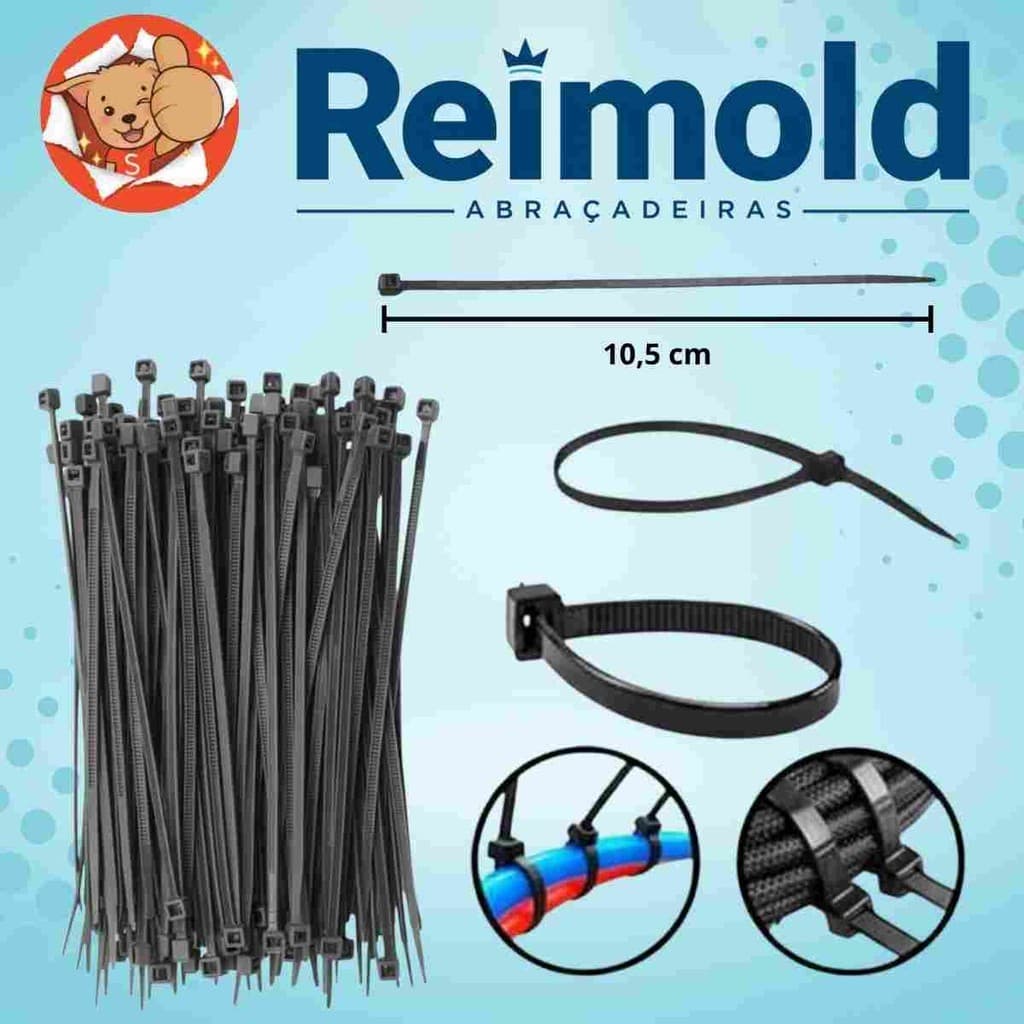 Abraçadeira Nylon 100 Peças 10,05cm Presilha Enforca Gato Alta Resistência Durabilidade Organização