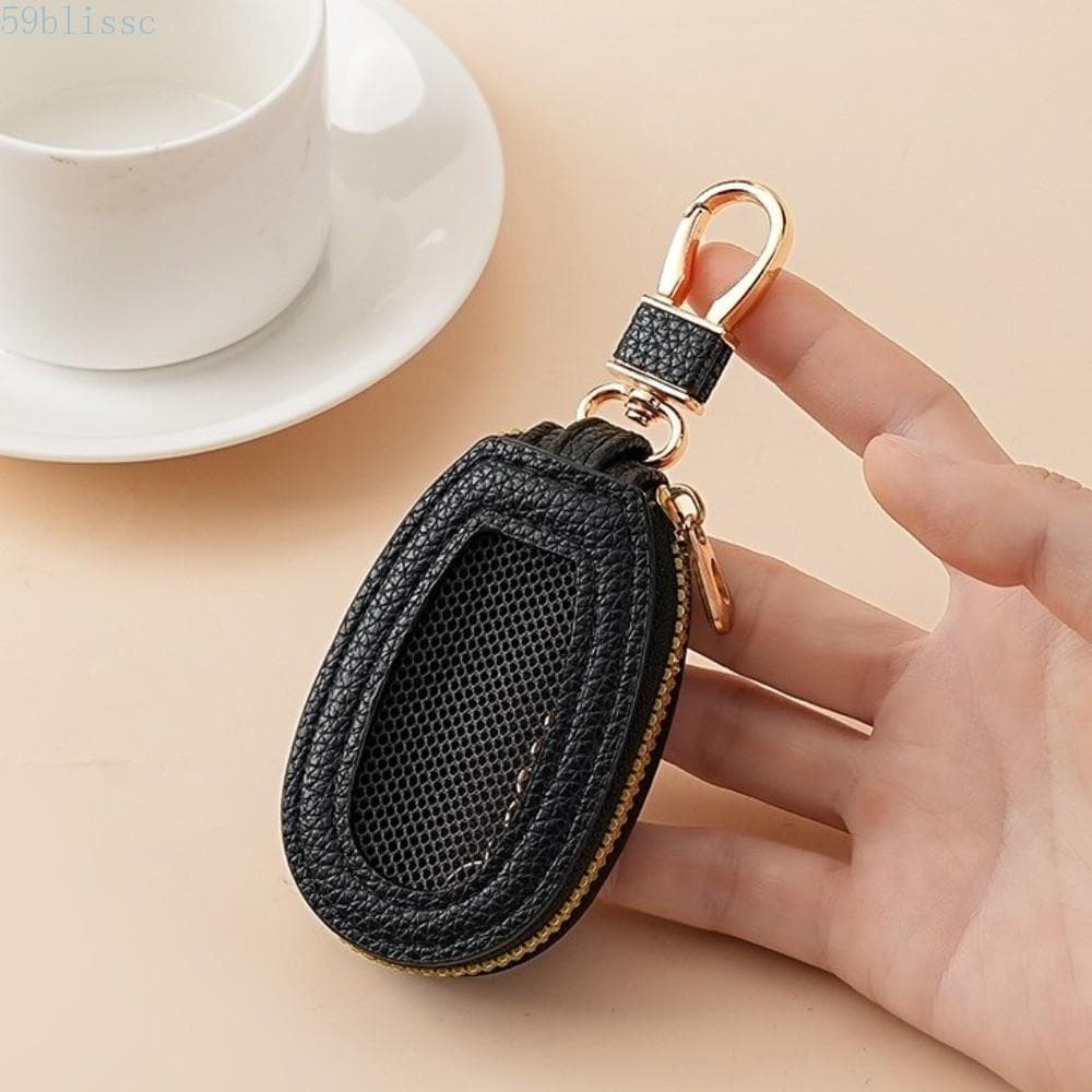 Estojo Para Chave De Couro BLISSC , Bolsa Multifuncional Carro Com Fecho De Zíper , Capa De Proteção , Mini De Armazenam