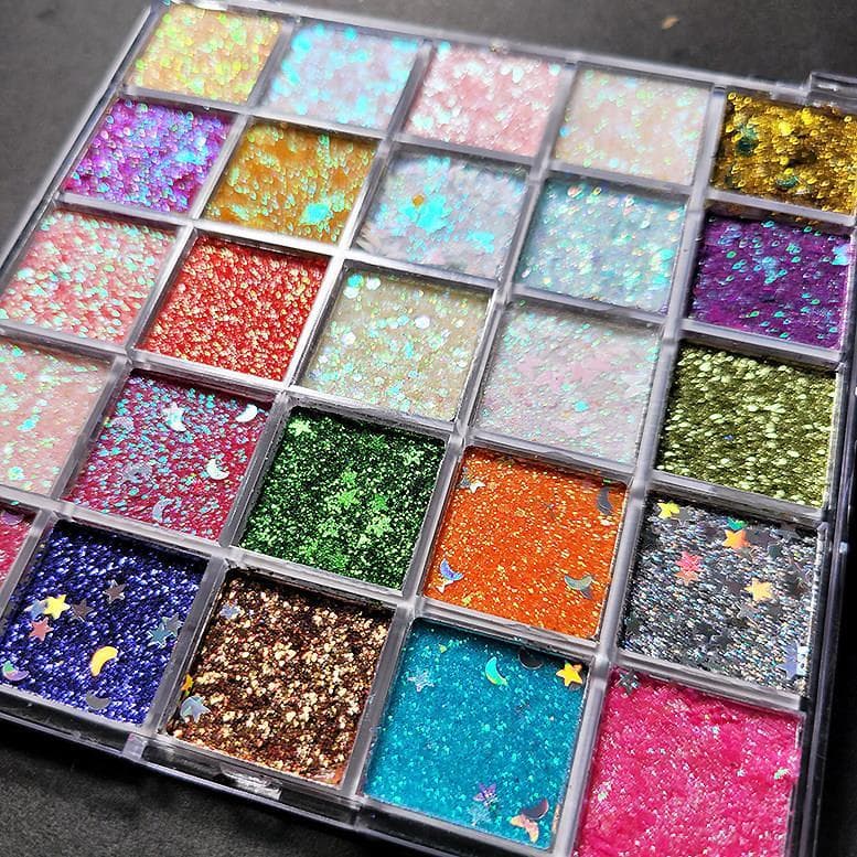 25 cores Gel lantejoulas sombra desempenho glitter Super brilhante palco glitter música Festival desempenho especial ros