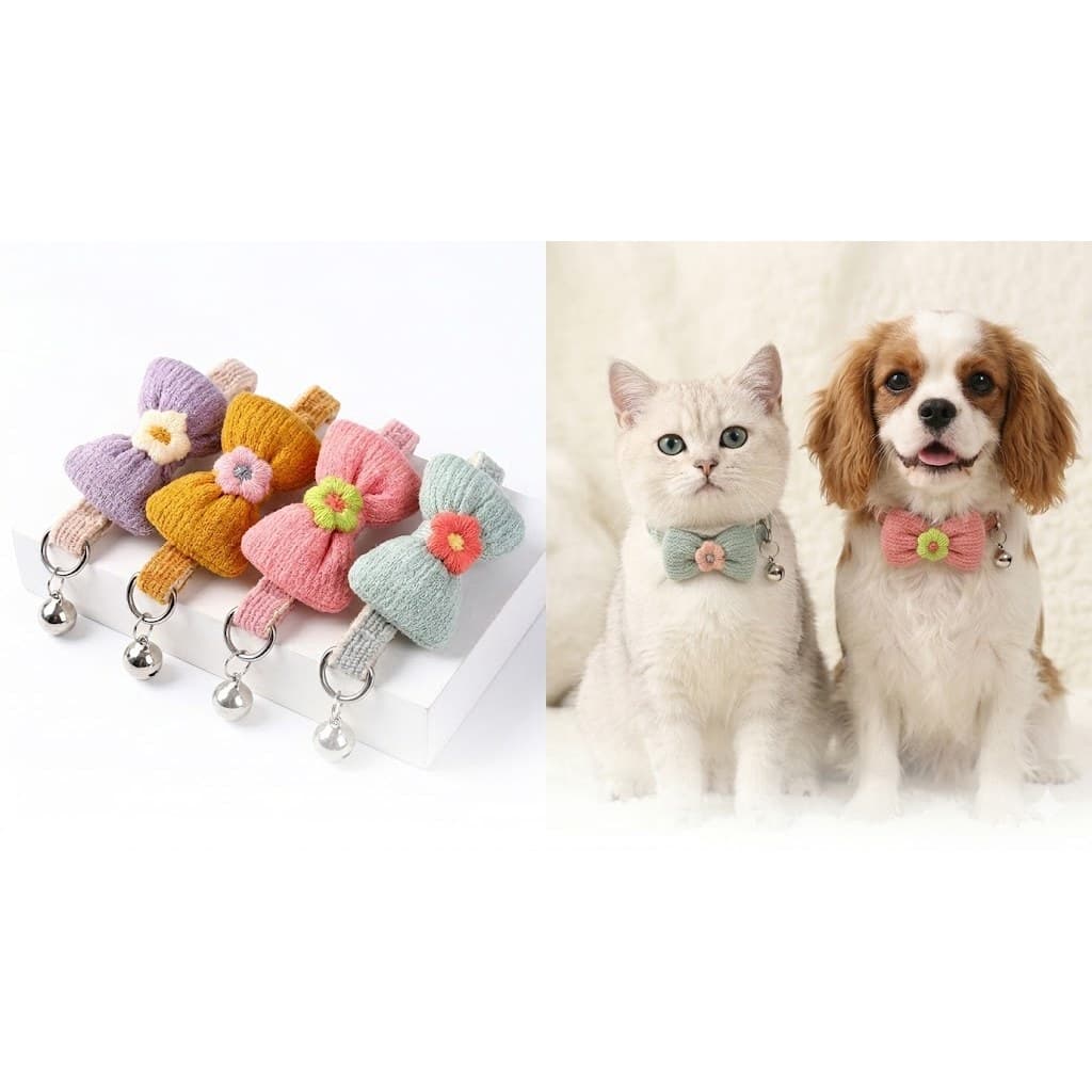 Colar Coleira Gato Cão Borboleta Guizo Premium Ajustável Conforto