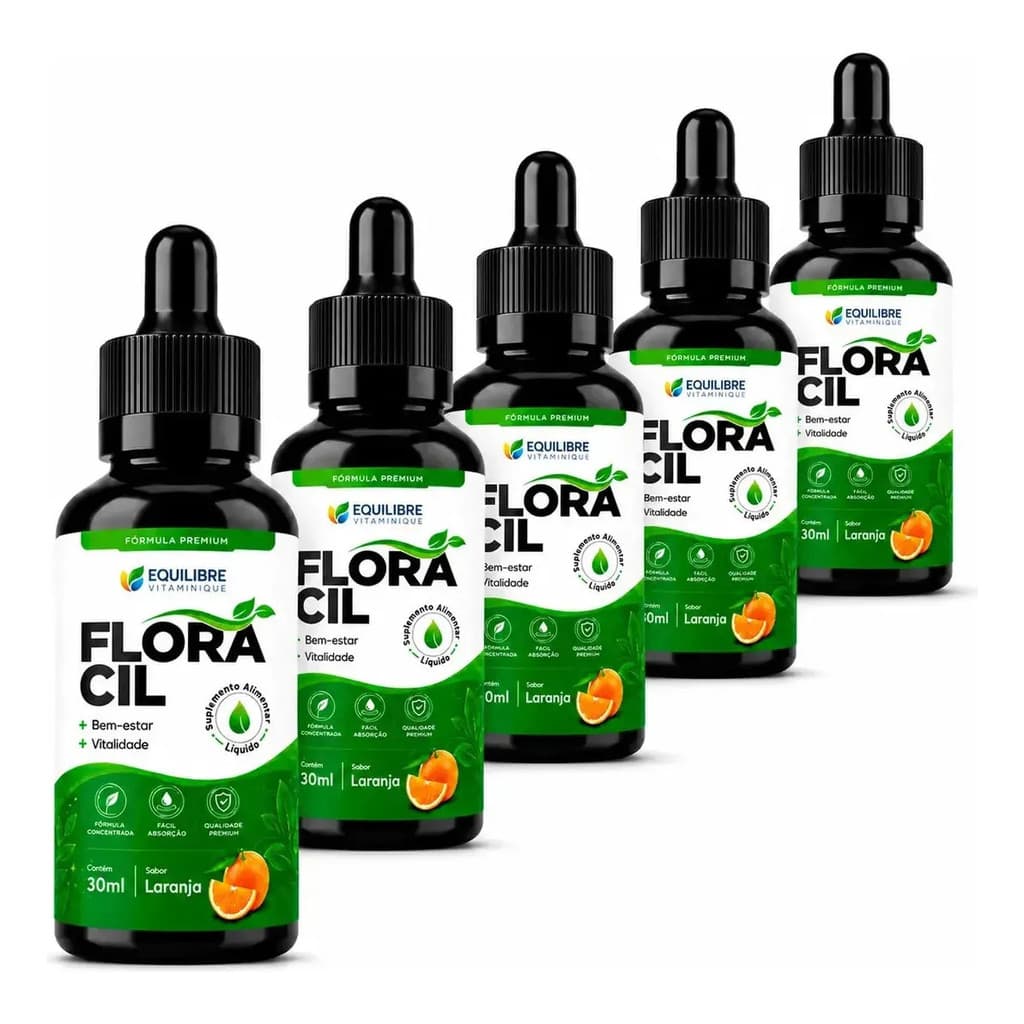 5 Floracil 30ml Suplemento Uso Diário - Flora Cil