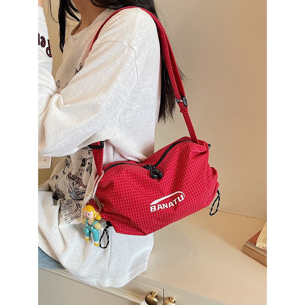 Saco de bolinho de lona de náilon feminino viagem mensageiro travesseiro saco leve lazer esportes saco andando Commuter