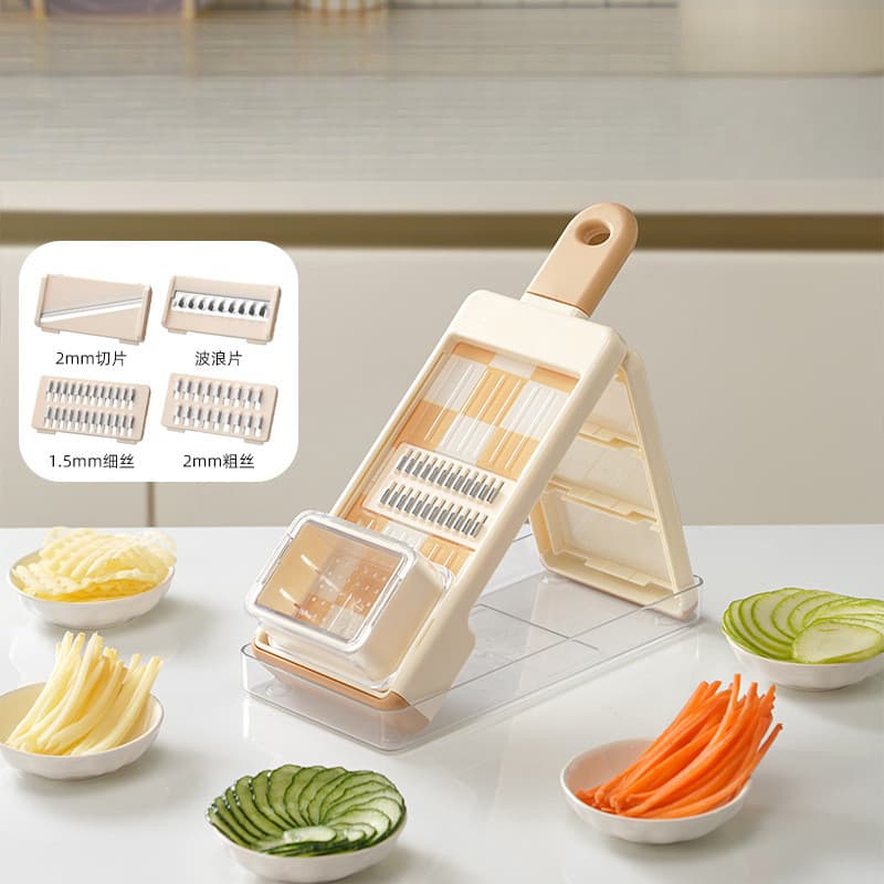 Ralador De Fatiador De Vegetais 4 Em 1 , Mandolina Manual De Cozinha , Aparelho Julienne E Triturador