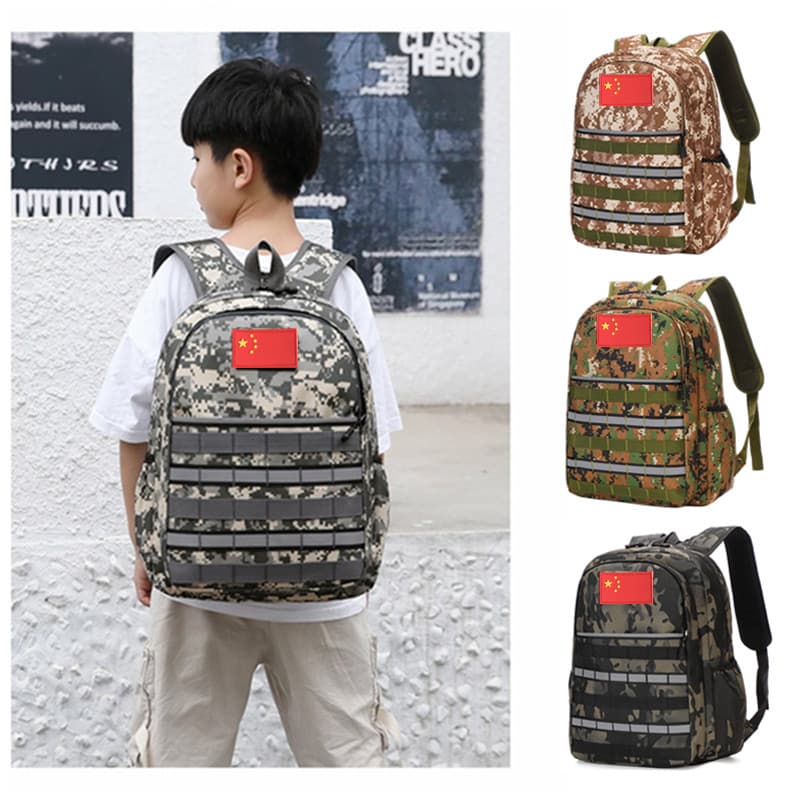 Crianças camuflagem comer frango saco de terceiro nível Jedi sobrevivência esportes mochila saco tático saco de escola p