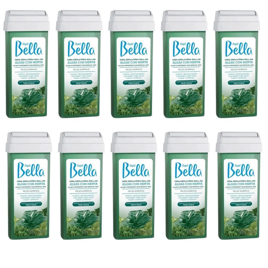 Cera Depil Bella Roll On Algas 100g Kit Com 10 Unidades