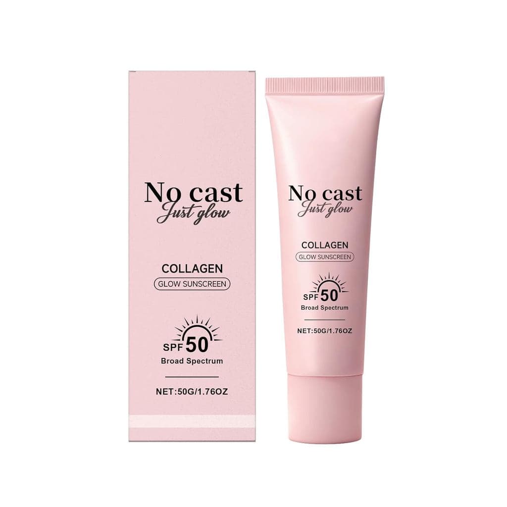 Protetor Solar Facial No Cast Just Glow Collagen SPF 50 PA++++ Leve, Não Pegajoso, Sem Resíduos Brancos, Protetor Solar