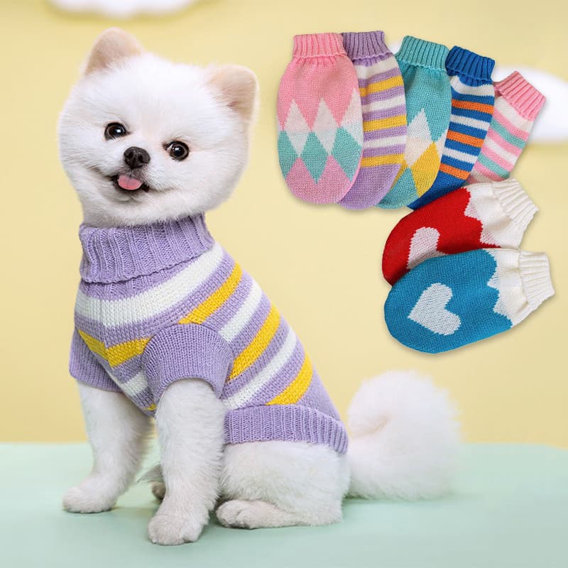 Camisola Suéter Roupa Para Cachorro Gatos Pequeno Colorido Colete De Inverno Schnauzer Pincher