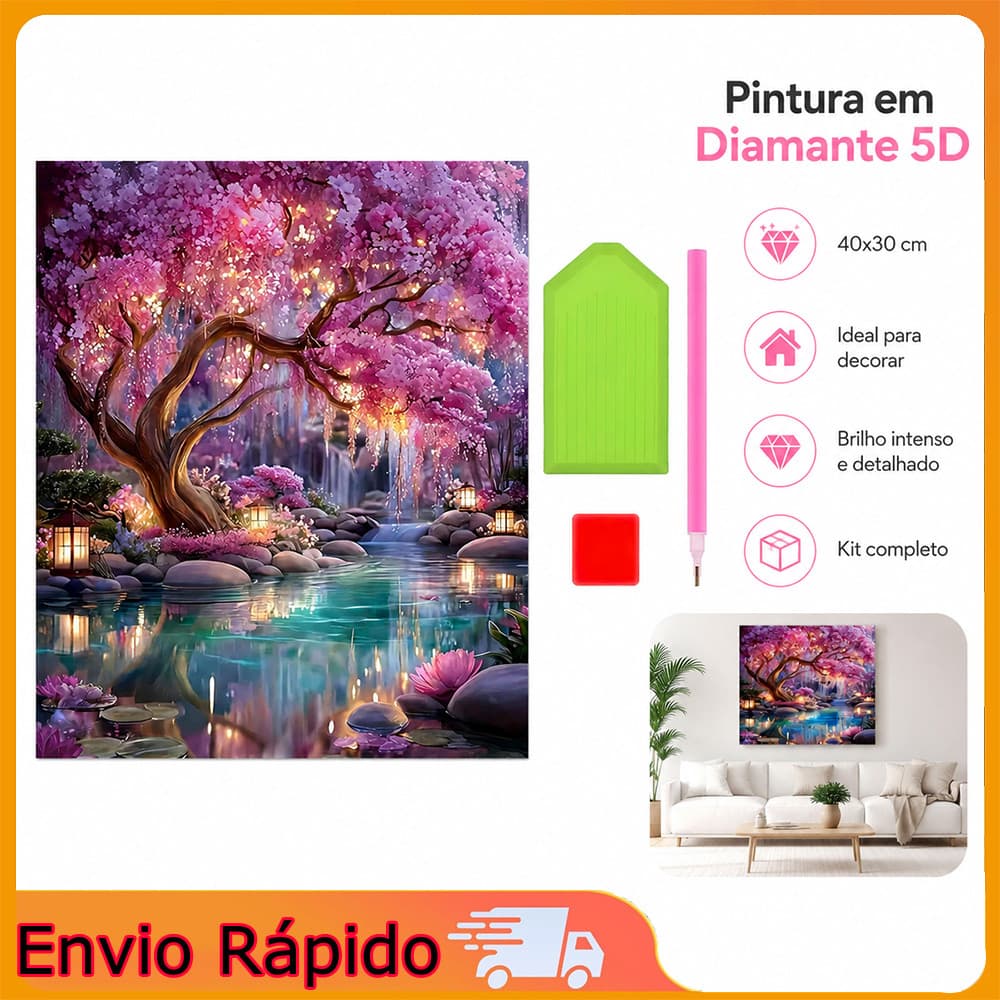 Conjunto de pintura DIY de diamante quadrado-40x30cm para presentes de Natal e Dia das Crianças