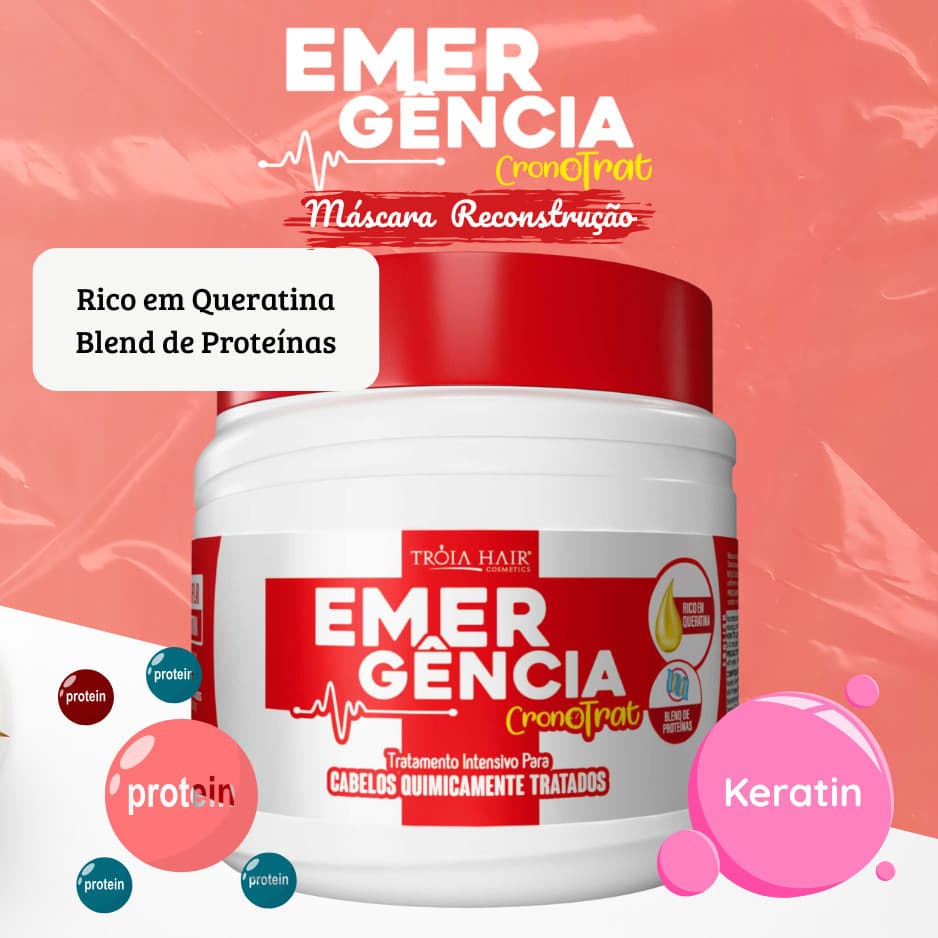 Máscara Emergencia Tróia Hair 500gr Cronotrat Original