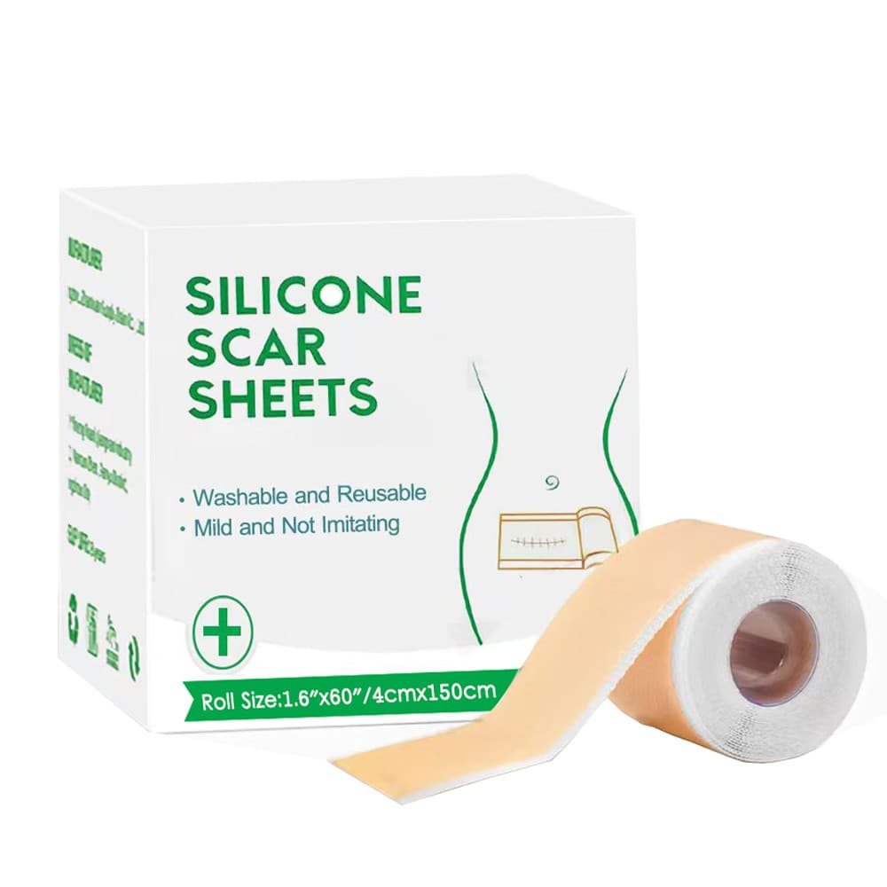 Folhas De Cicatriz De Silicone De 4 * 150 Cm , Fita Para Cobertura , Tiras Reutilizáveis Seção C , Queloide , Queimadura