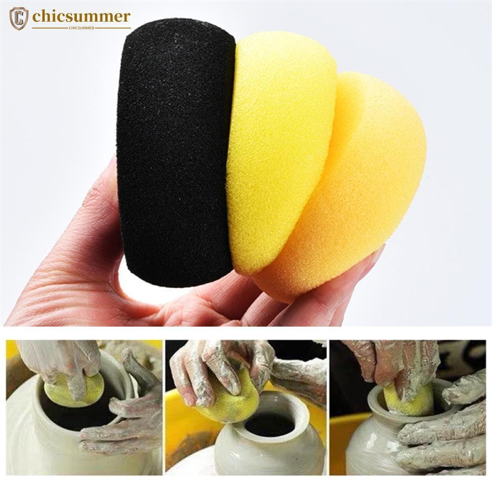 CHICSUMMER Esponja Redonda De Cerâmica , 5 Peças , Absorvente De Água , Escultura , Ferramenta De Modelagem Acessórios D