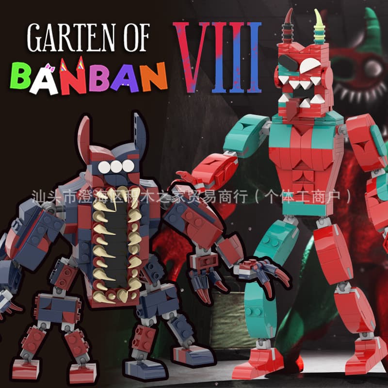 Blocos de Construção MOC Monstro Mutante Banban Vermelho e Verde Parque Banban Bonecos de Jardim de Infância GartenOfBan