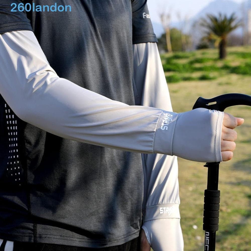 Mangas De Seda Gelada LANDON , Manga Solta Para Braço Protetor Solar Com Isolamento UV , Luva De Comprida Ciclismo