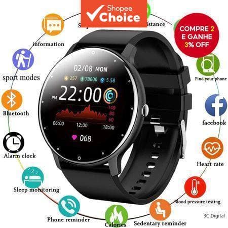 ZL02D Pro Smartwatch Bluetooth com Tela Touch Circular – Novidade 2026