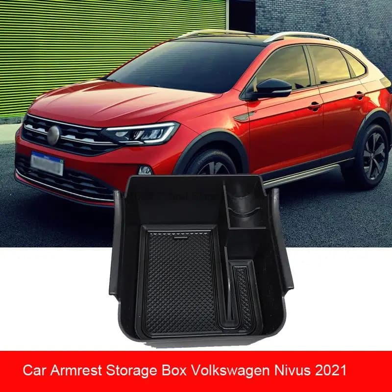 Caixa de Armazenamento para Apoio de Braço de Carro para VW Volkswagen Nivus 2021-2023, Organizador de Controle Central