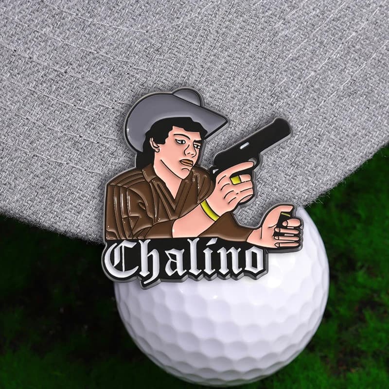 Broches Decorativos de Bola de Golfe, Broches de Desenho Animado Chalino Sanches, Emblemas para Roupas, Mochilas, Lapela