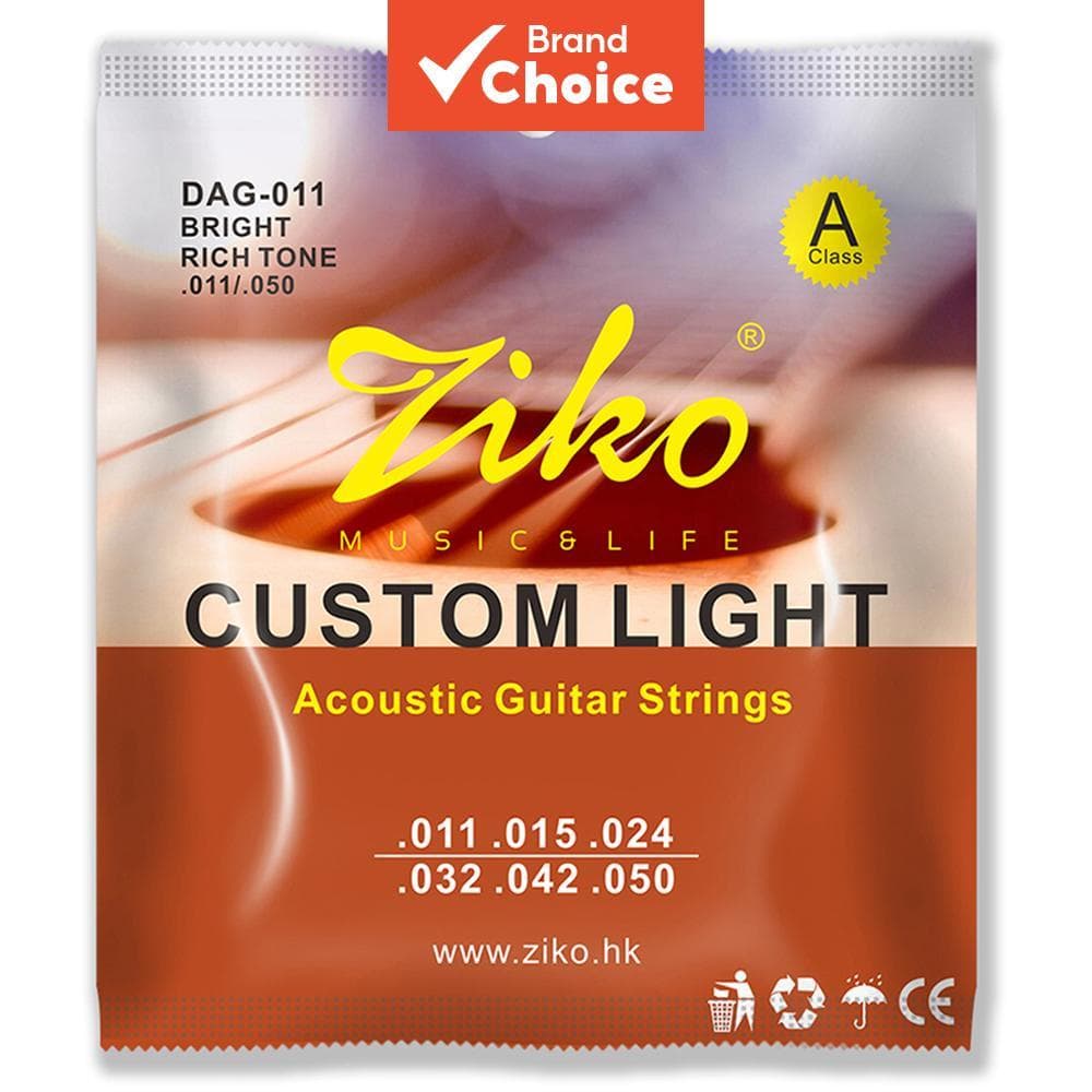 ZIKO Cordas para Violão Acústico DAG-011 Miolo de Aço Latão Extra Leve Peças para Violão Cordas Acessórios