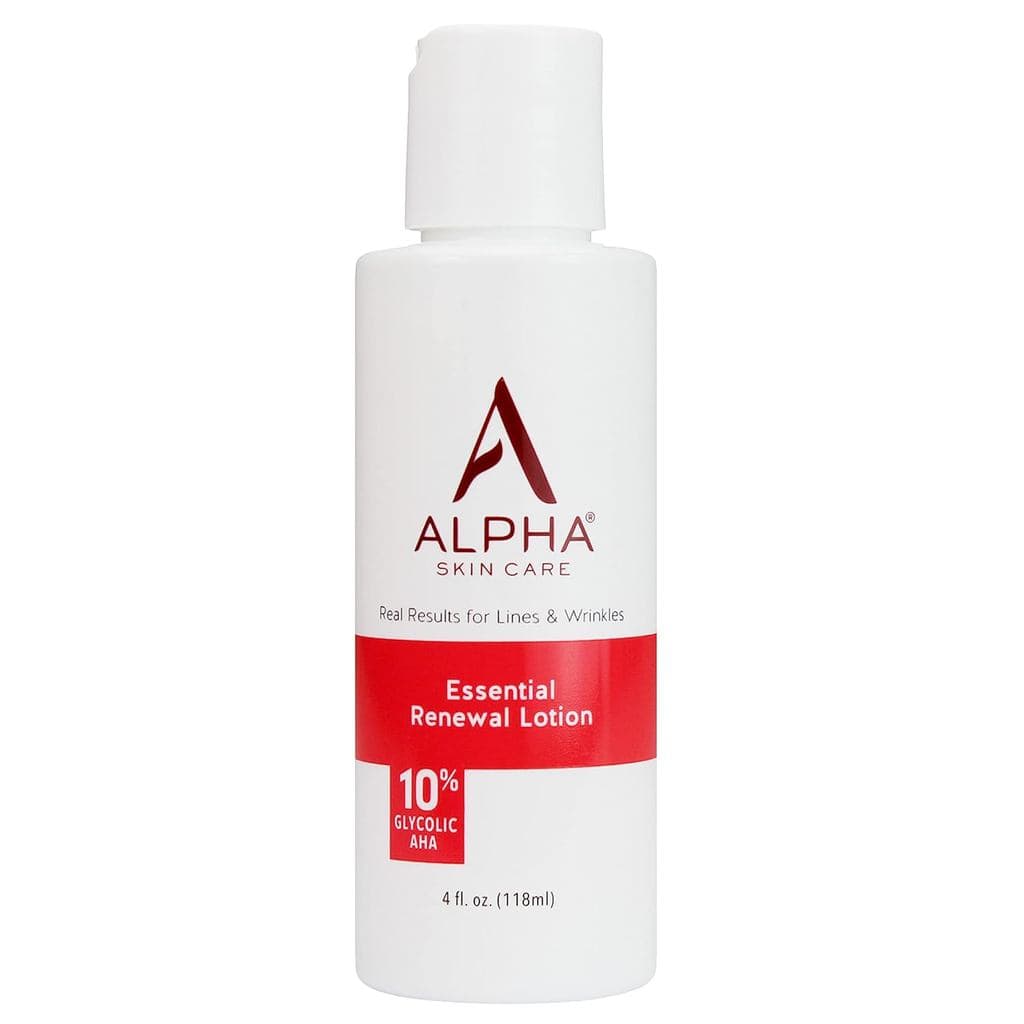 Loção Essencial de Renovação Alpha Skin Care, 10% de Ácido Glicólico AHA, Fórmula Anti-Envelhecimento, Reduz Linhas e Ru